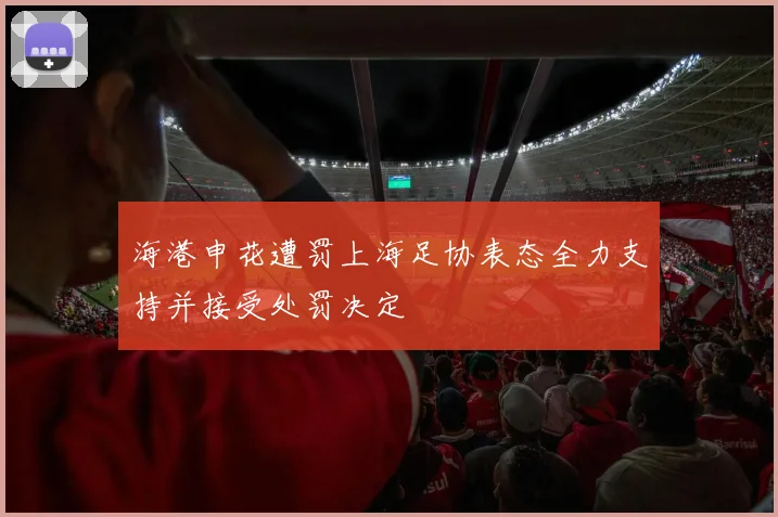 海港申花遭罚上海足协表态全力支持并接受处罚决定
